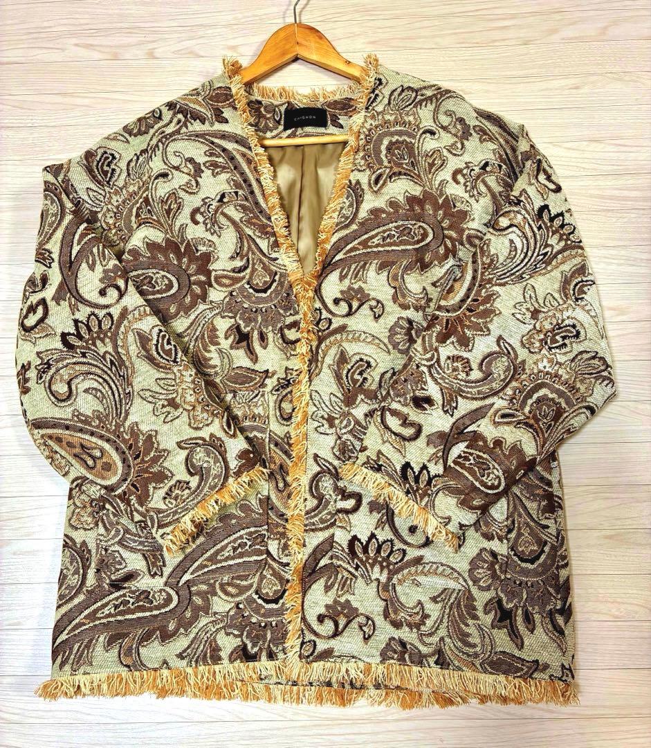 お値下げ⭐︎美品⭐︎ジャガードハーフコート　ローズバッドROSE BUD シニヨン