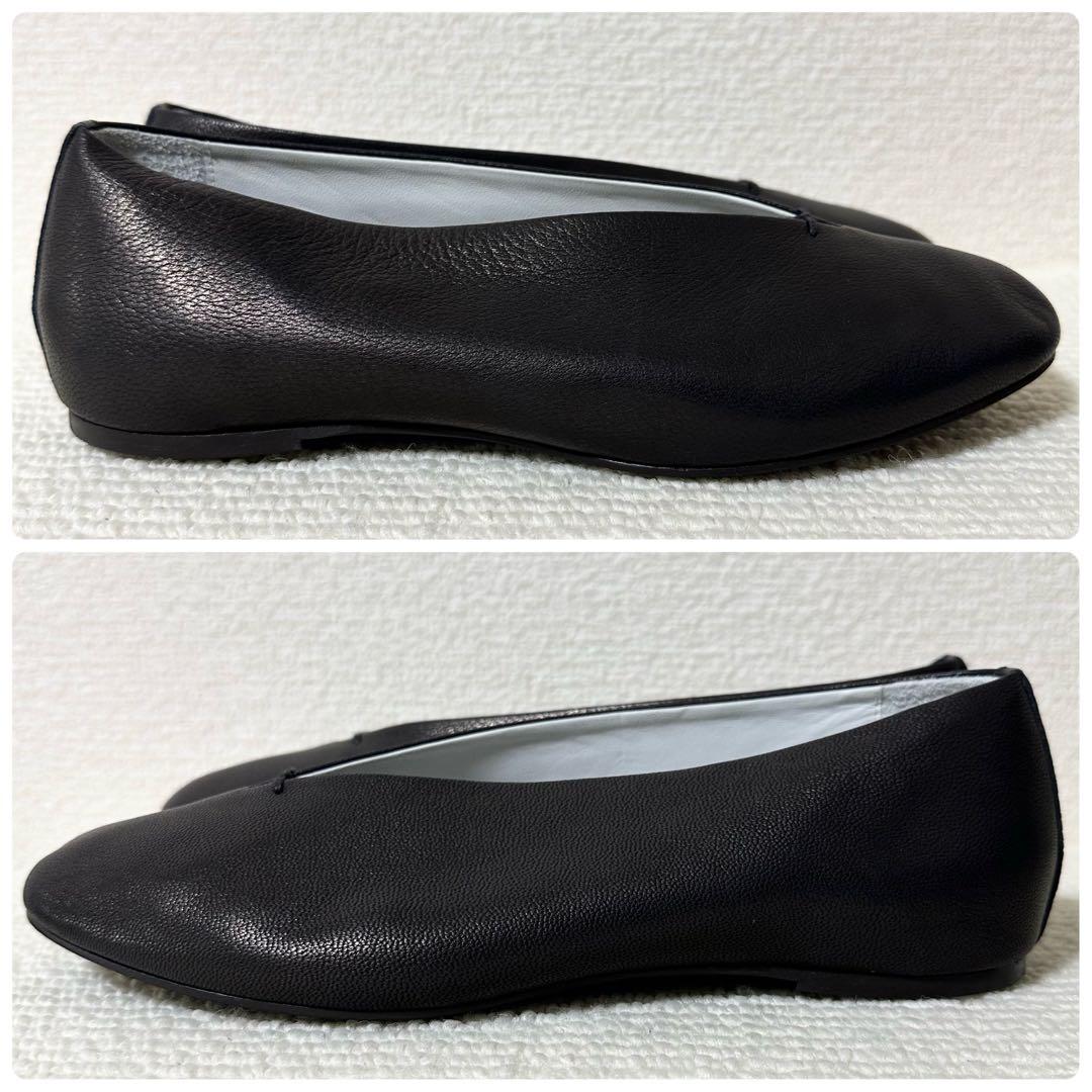 VIEILLE Cinqヴィエイユ サンク フラットシューズ 37 黒 レザー