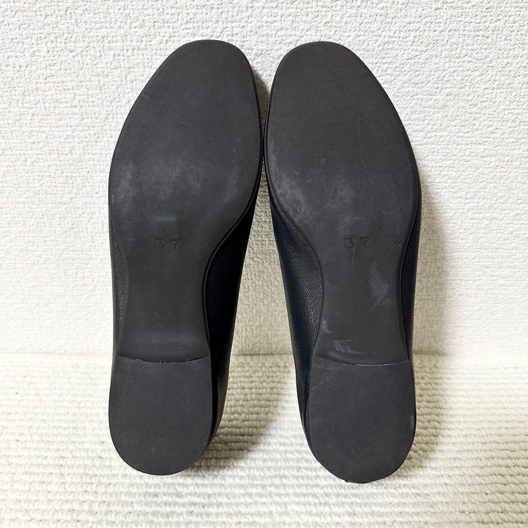 VIEILLE Cinqヴィエイユ サンク フラットシューズ 37 黒 レザー