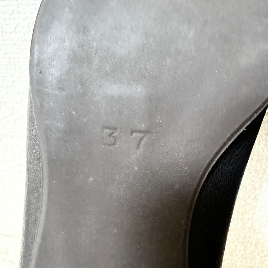 VIEILLE Cinqヴィエイユ サンク フラットシューズ 37 黒 レザー