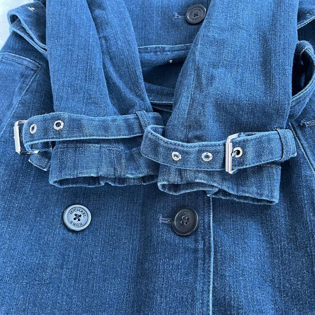 マイケルコース デニム トレンチコート M インディゴ ベルト付き 希少 ロング