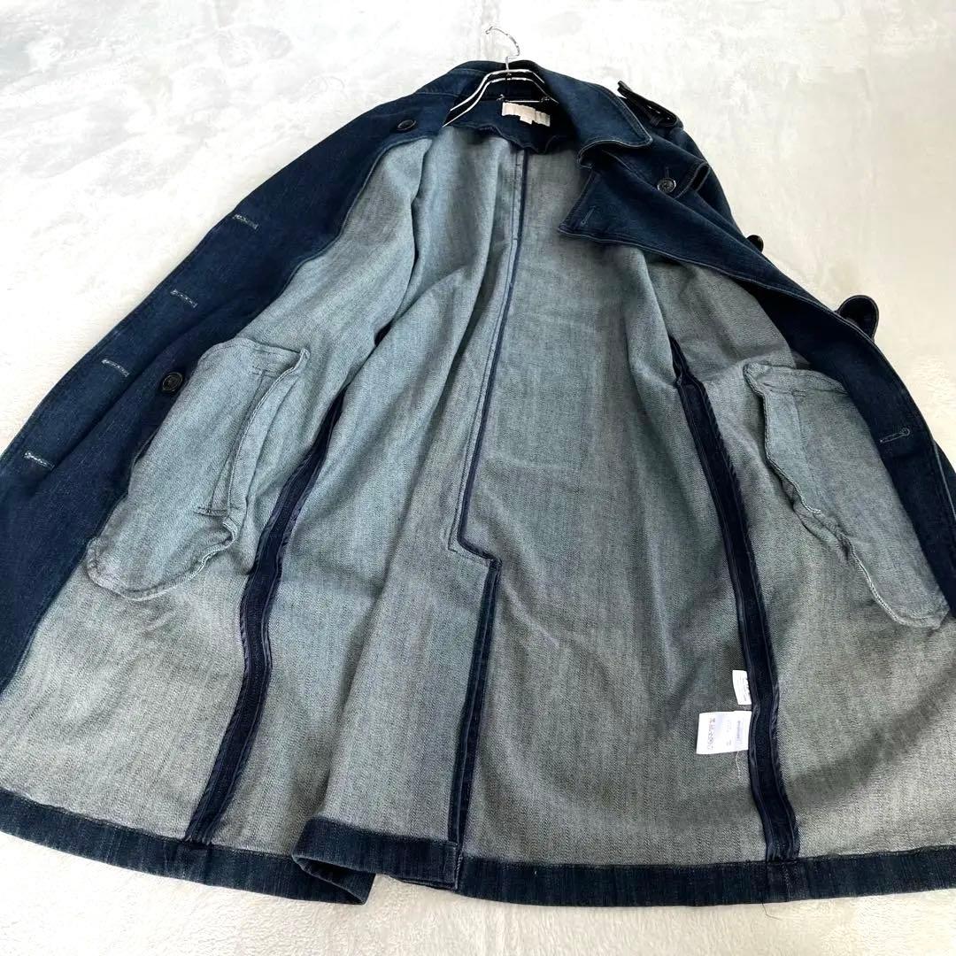 マイケルコース デニム トレンチコート M インディゴ ベルト付き 希少 ロング