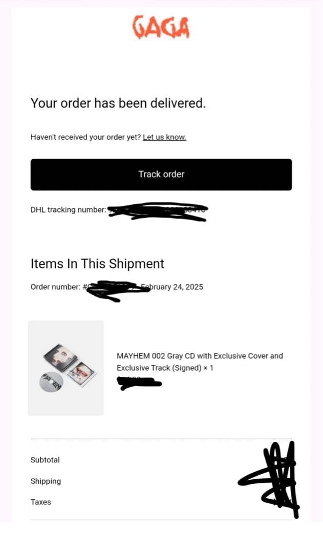 レディー・ガガ MAYHEM サインアートカード封入　未開封