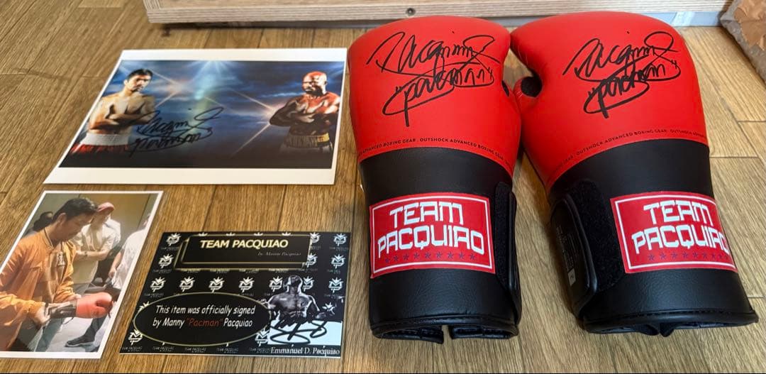 マニー・パッキャオ　直筆サイン入りボクシンググローブ左右セット　Pacquiao