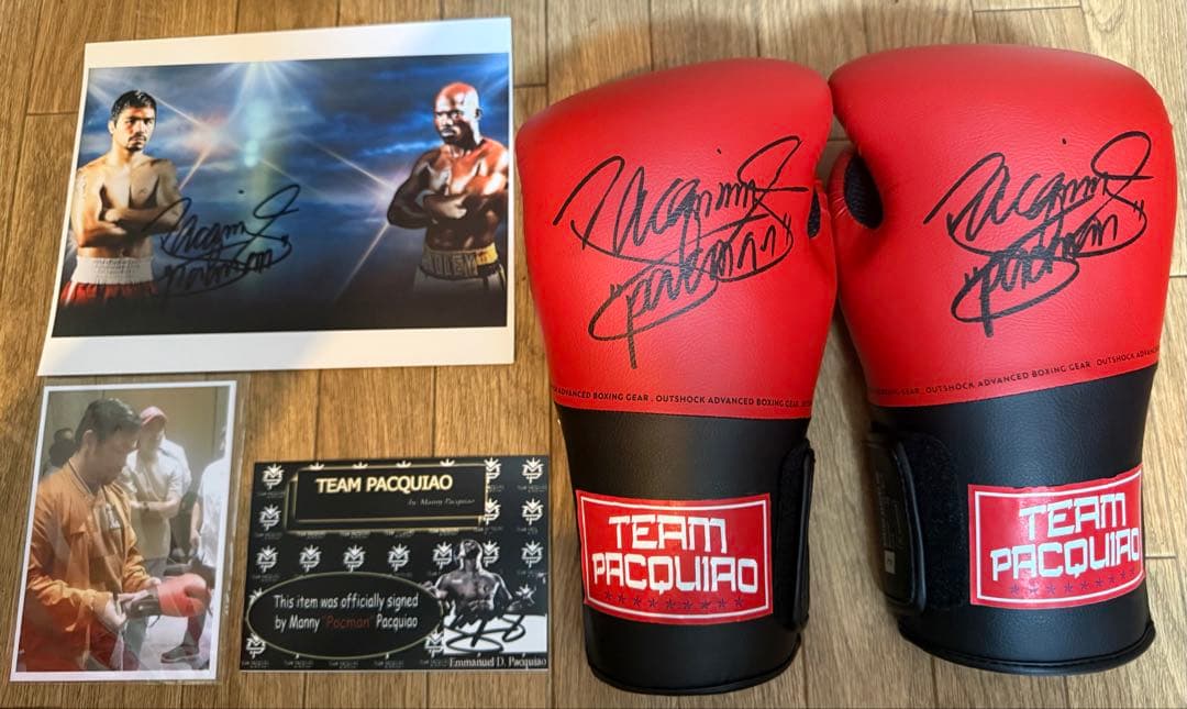 マニー・パッキャオ　直筆サイン入りボクシンググローブ左右セット　Pacquiao