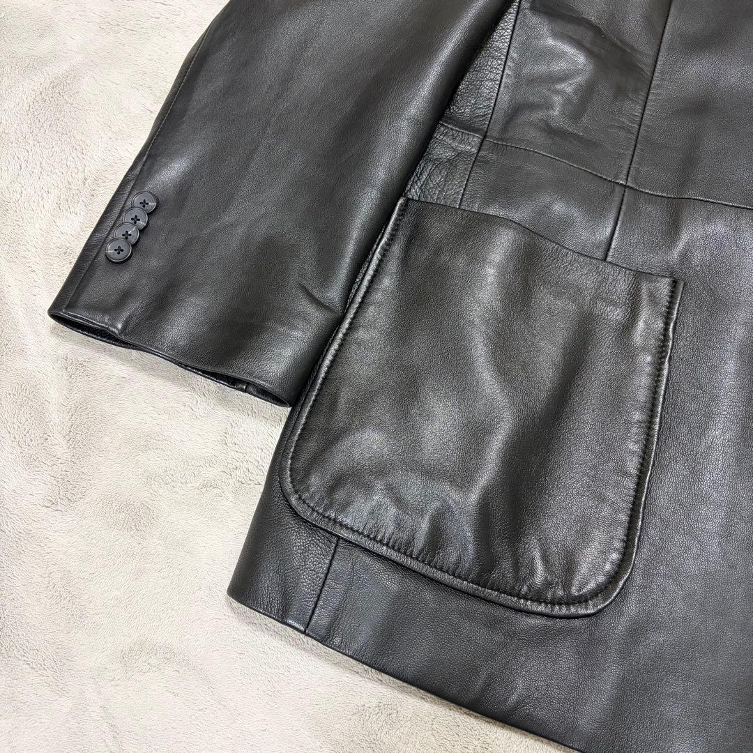 極美品 4L 特大 Sartoria Bellini レザーテーラードジャケット