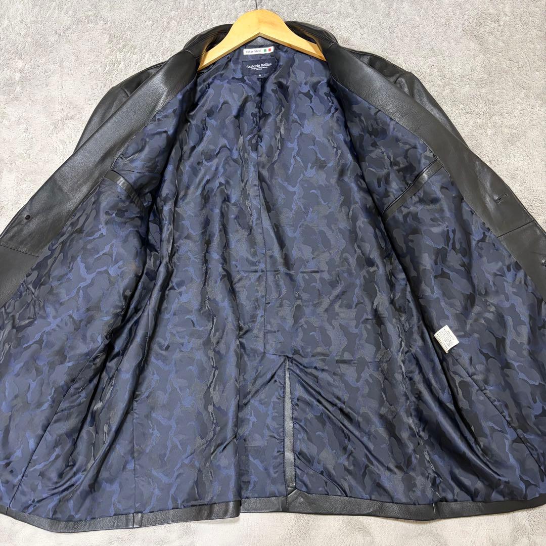 極美品 4L 特大 Sartoria Bellini レザーテーラードジャケット