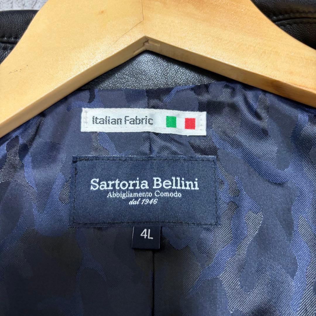 極美品 4L 特大 Sartoria Bellini レザーテーラードジャケット