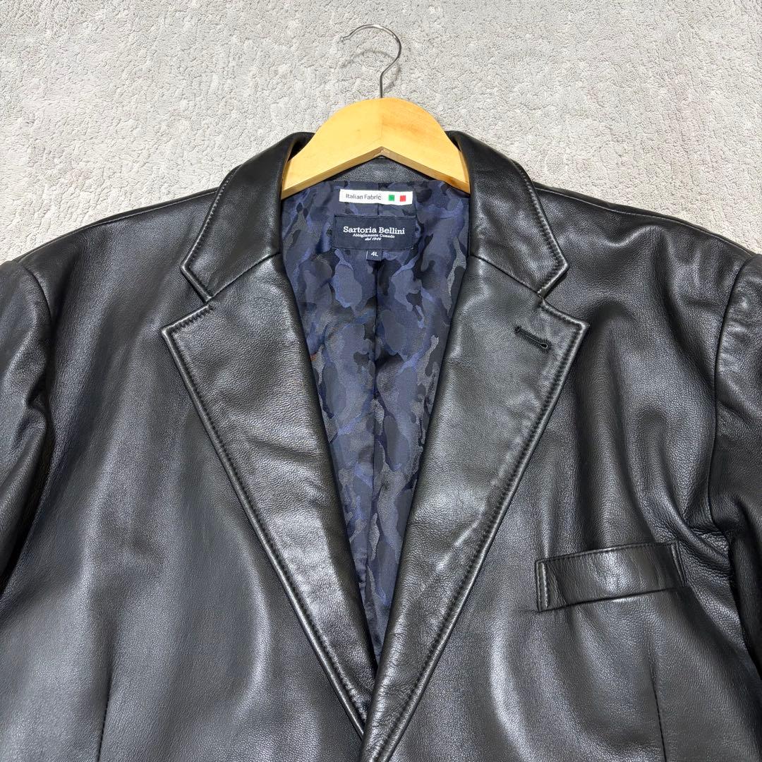 極美品 4L 特大 Sartoria Bellini レザーテーラードジャケット