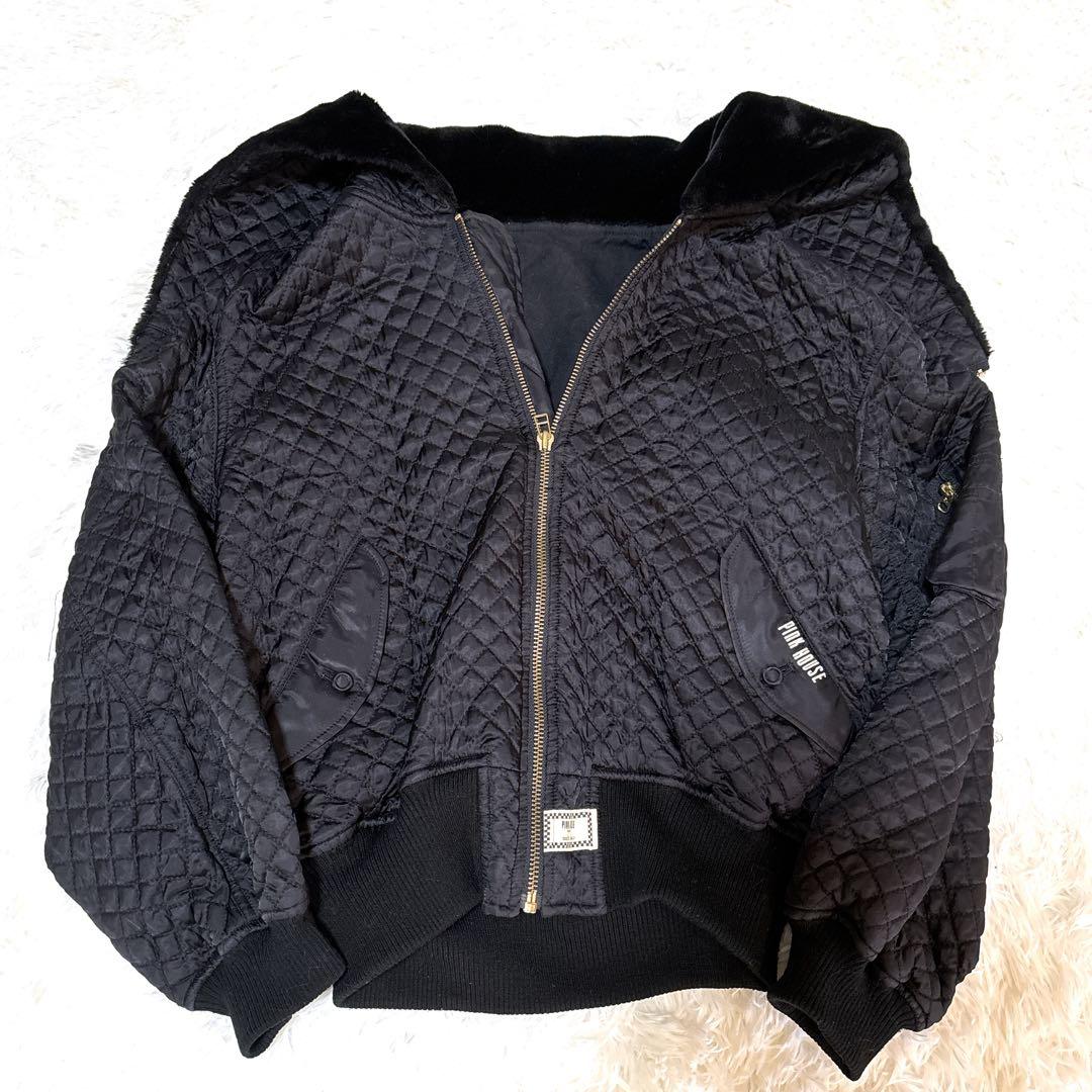 ピンクハウス N-2B キルティングジャケット 2way ボア フード MA-1