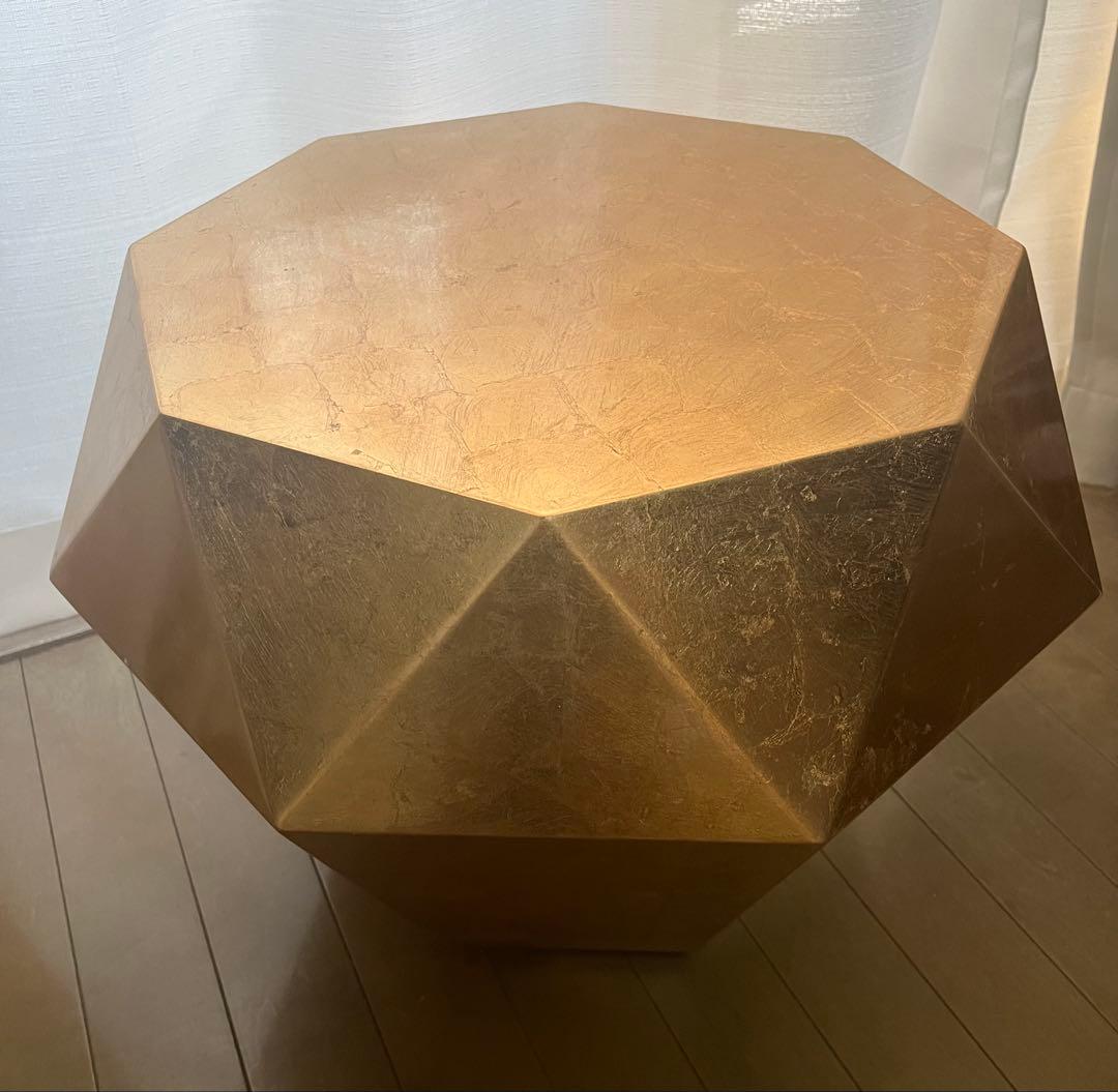 【Francfranc】 フランフラン ダイヤモンドテーブル ゴールド Mサイズ