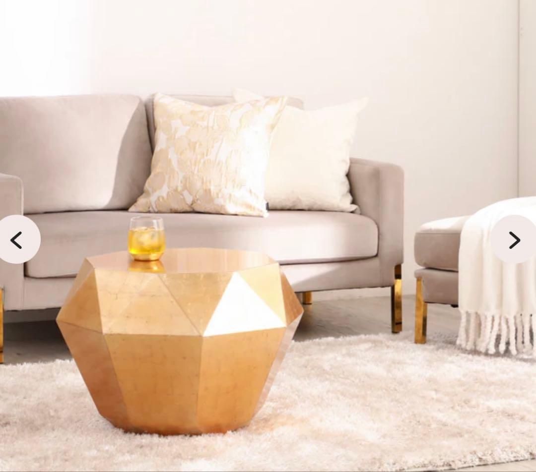 【Francfranc】 フランフラン ダイヤモンドテーブル ゴールド Mサイズ