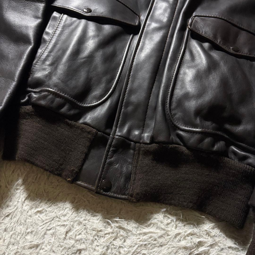 【米国製】schott フライトジャケット　 G-1 本革　　焦茶　襟ボア　40