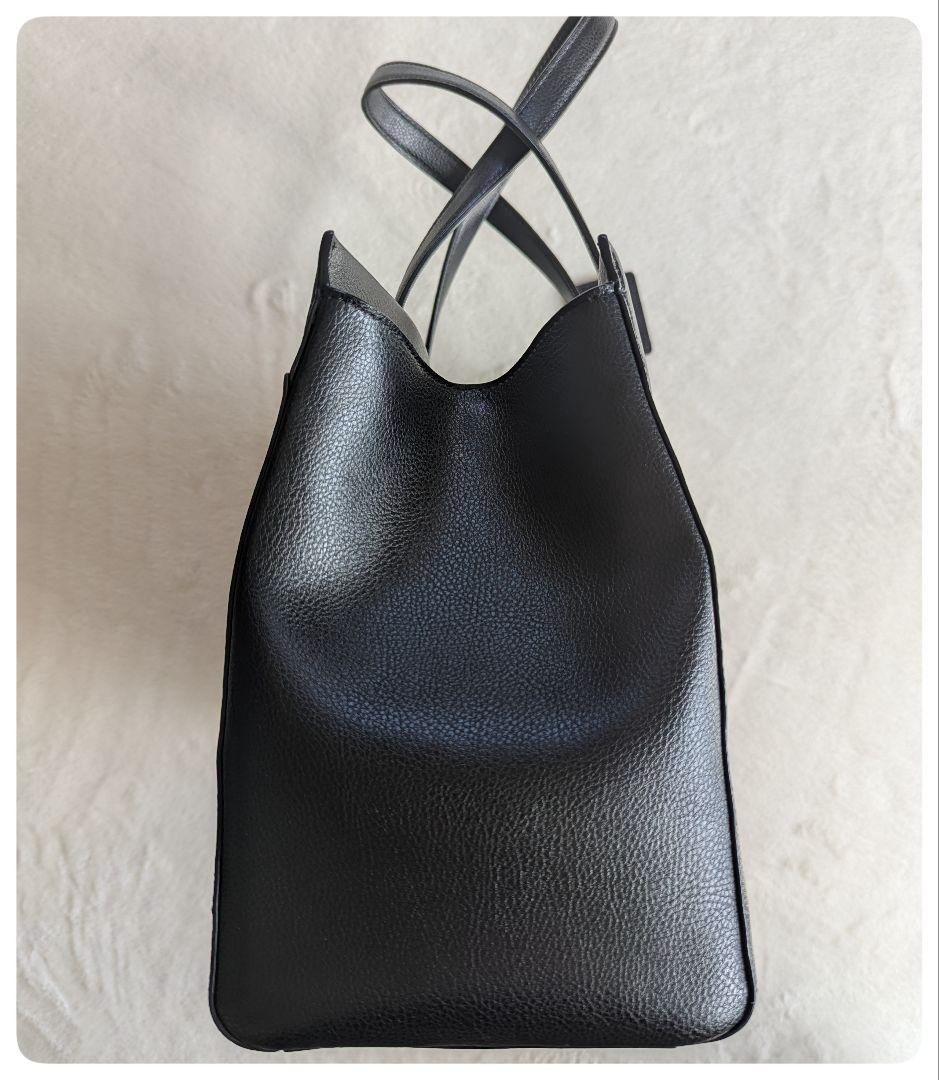 【美品】agnes b.アニエスベーボヤージュ　ブラックレザートートバッグ