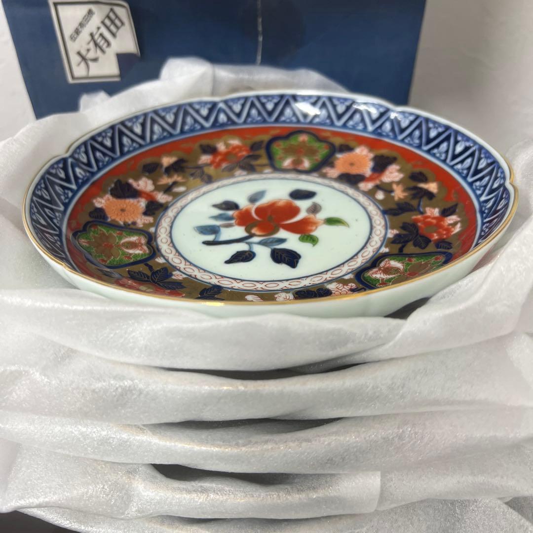 有田焼　日肥　其泉作　昭和年製　極錦金彩古伊万里　和皿揃　皿5枚 共箱付