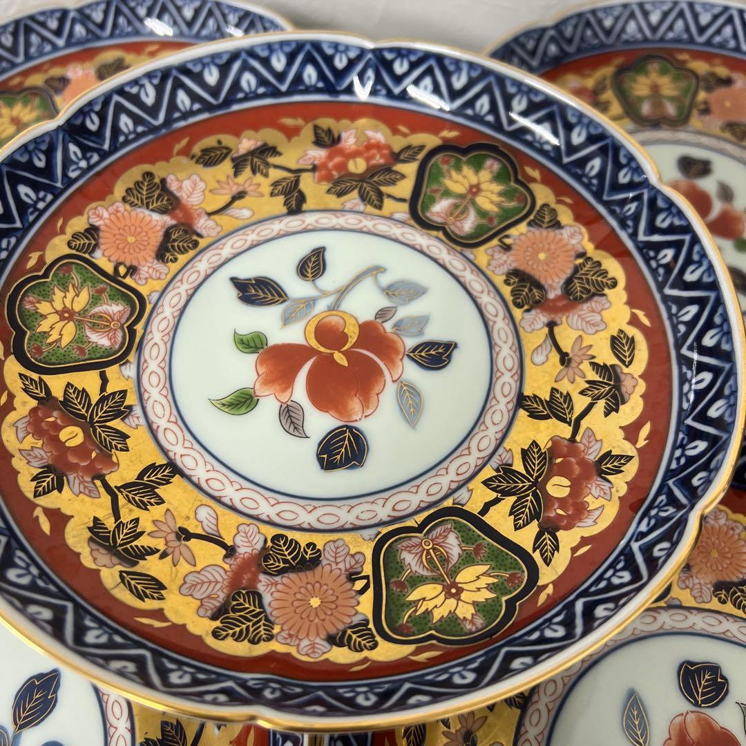 有田焼　日肥　其泉作　昭和年製　極錦金彩古伊万里　和皿揃　皿5枚 共箱付