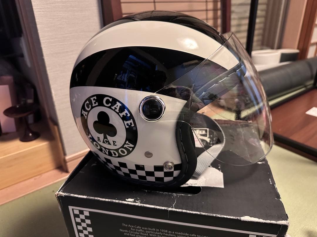 ACE CAFE ジェットヘルメット ブラック/ホワイト