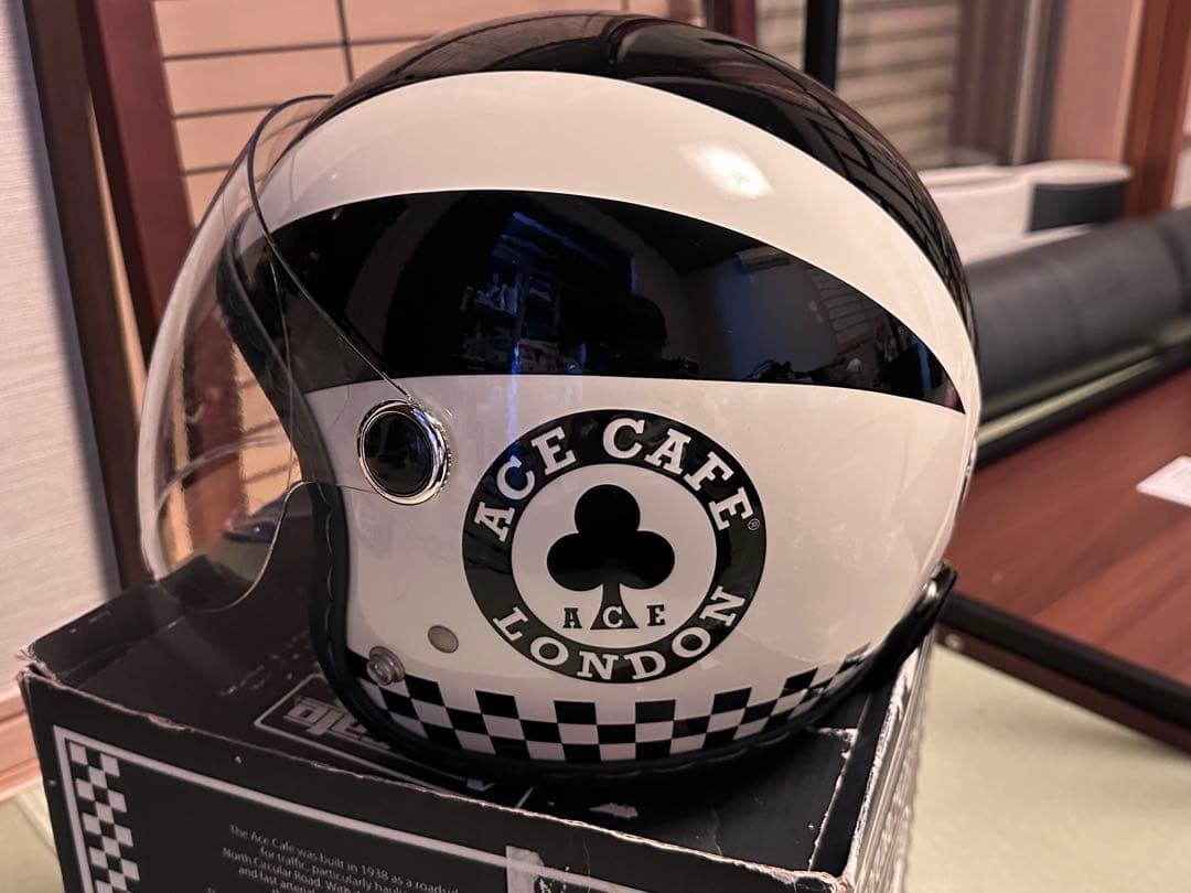 ACE CAFE ジェットヘルメット ブラック/ホワイト