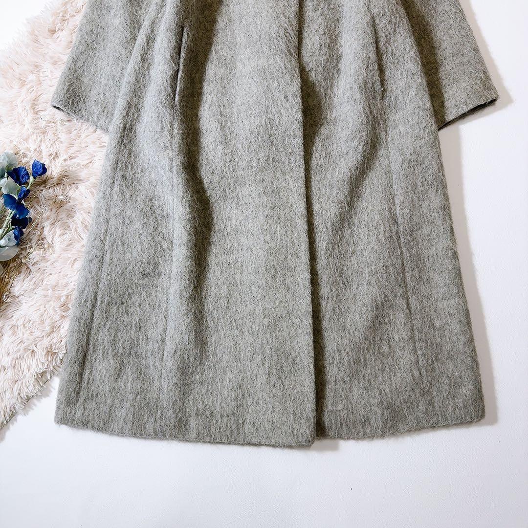 極美品ꕥエストネーション アルパカシャギーAラインロングコート 日本製 38