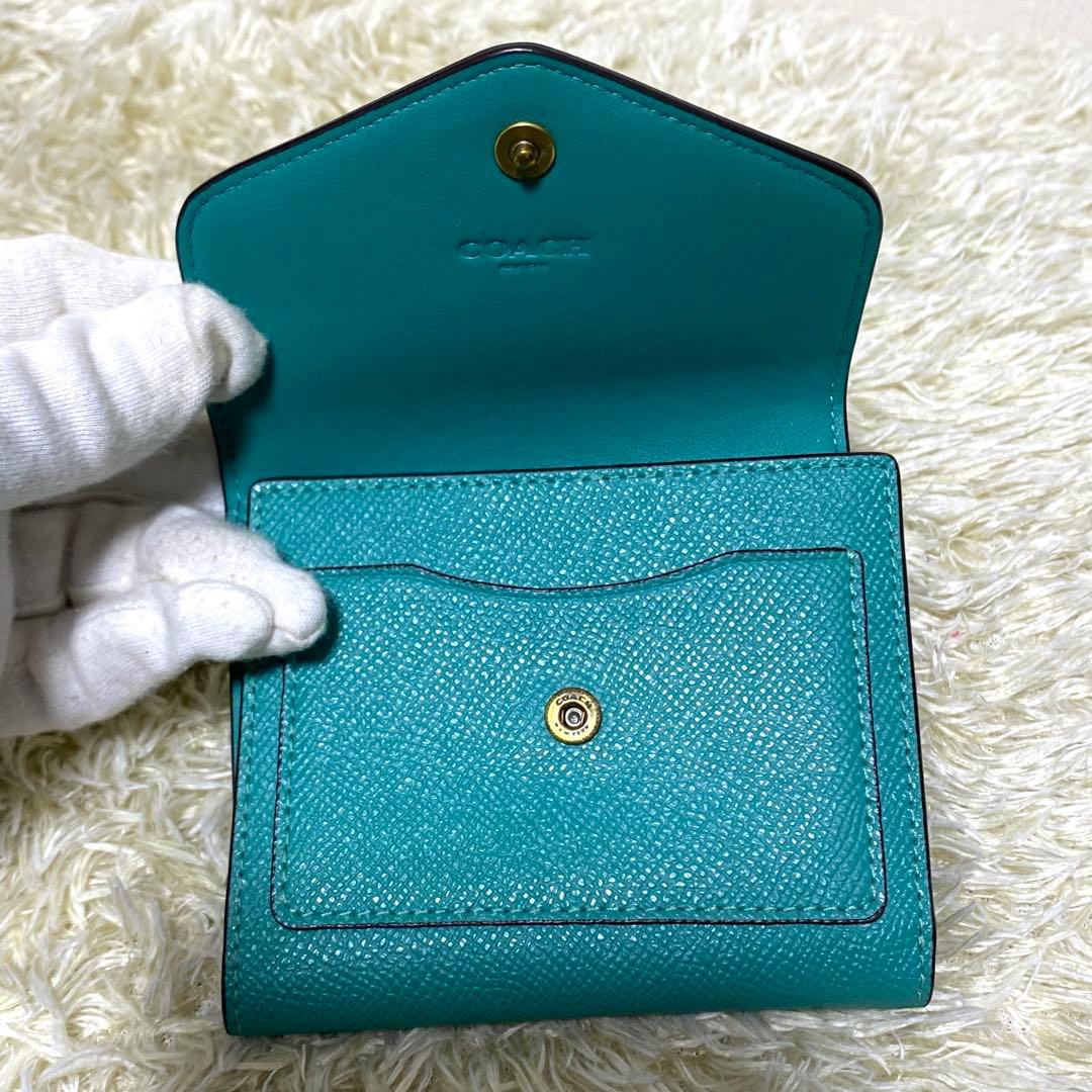 美品✨ COACH コーチ 二つ折り財布 ミニトライフォールド ウィロウ