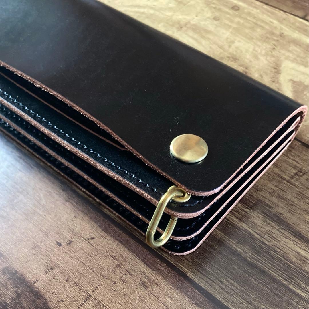 【れん】北米ステアハイド トラッカーウォレット180（ロング）3層