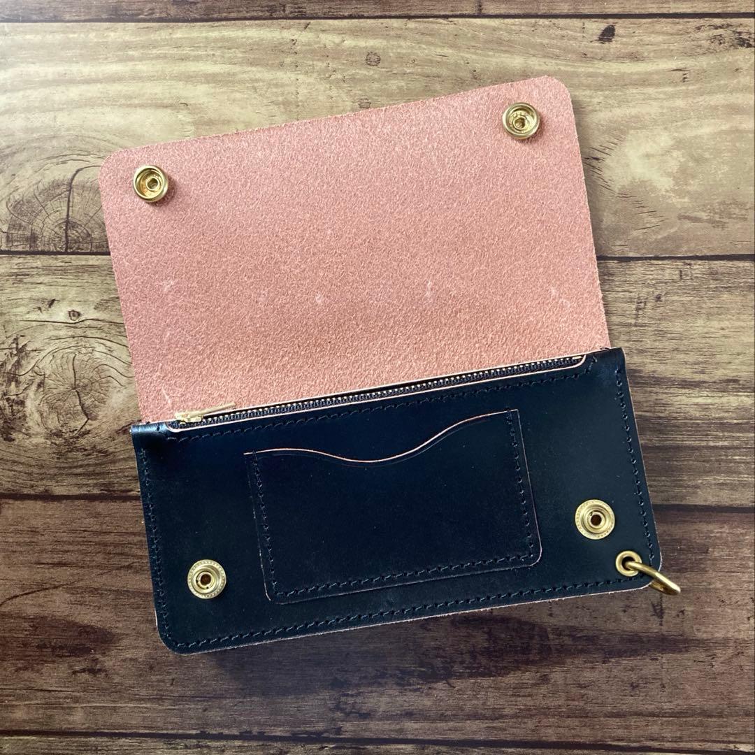 【れん】北米ステアハイド トラッカーウォレット180（ロング）3層