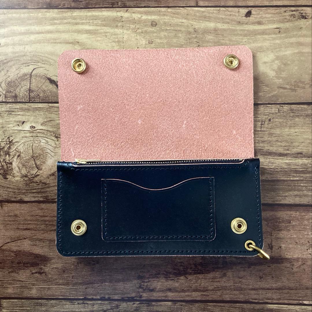 【れん】北米ステアハイド トラッカーウォレット180（ロング）3層