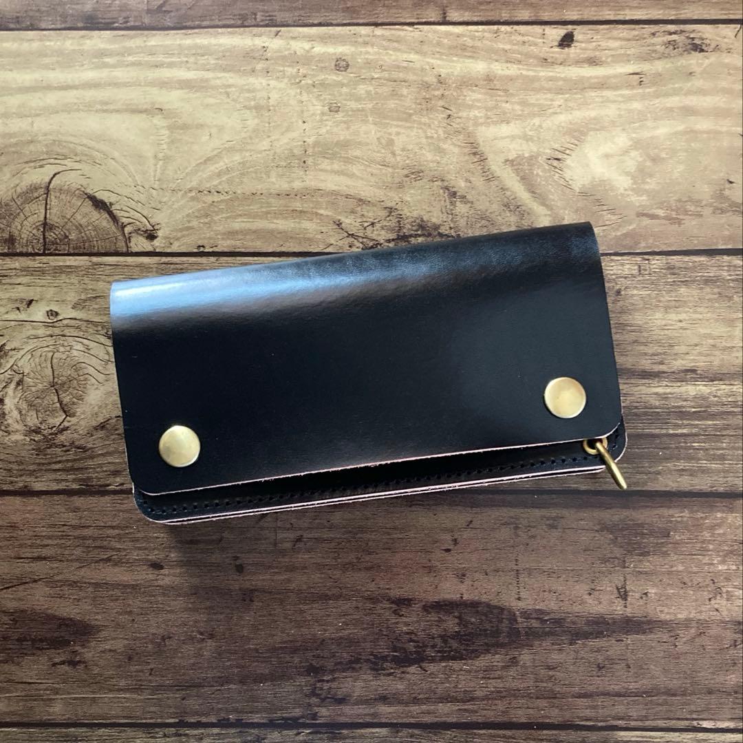 【れん】北米ステアハイド トラッカーウォレット180（ロング）3層