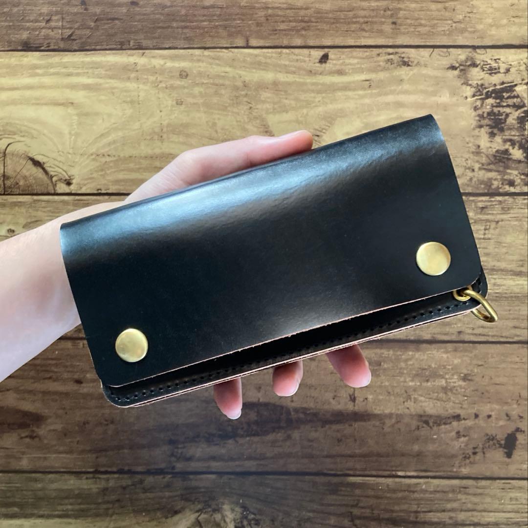 【れん】北米ステアハイド トラッカーウォレット180（ロング）3層