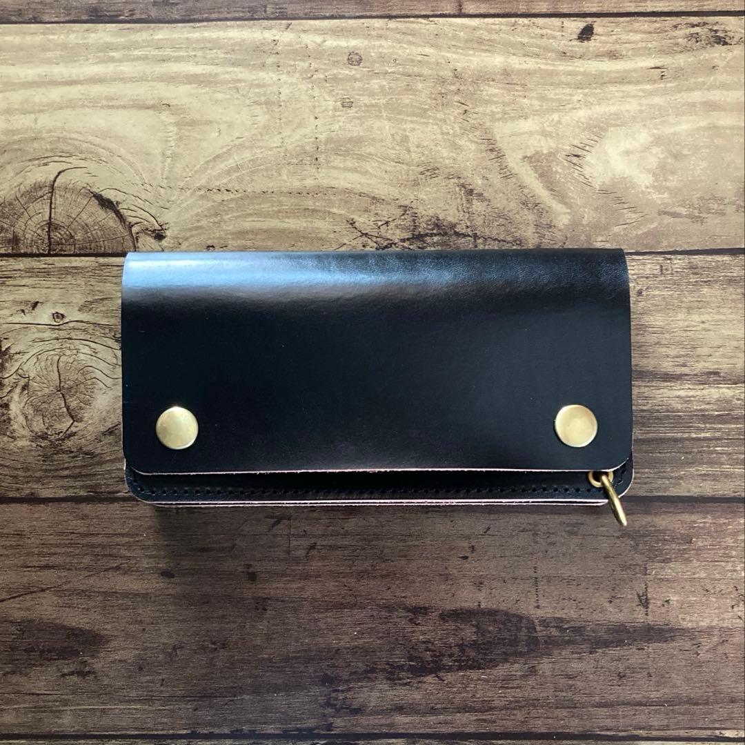 【れん】北米ステアハイド トラッカーウォレット180（ロング）3層