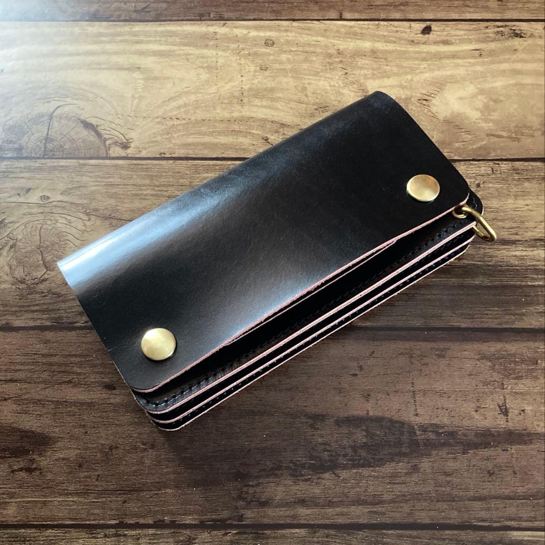 【れん】北米ステアハイド トラッカーウォレット180（ロング）3層