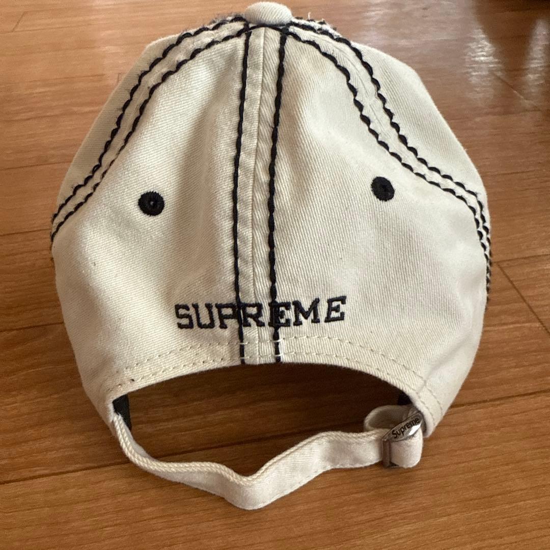 SUPREME BigStitah 6-Panel キャップ白