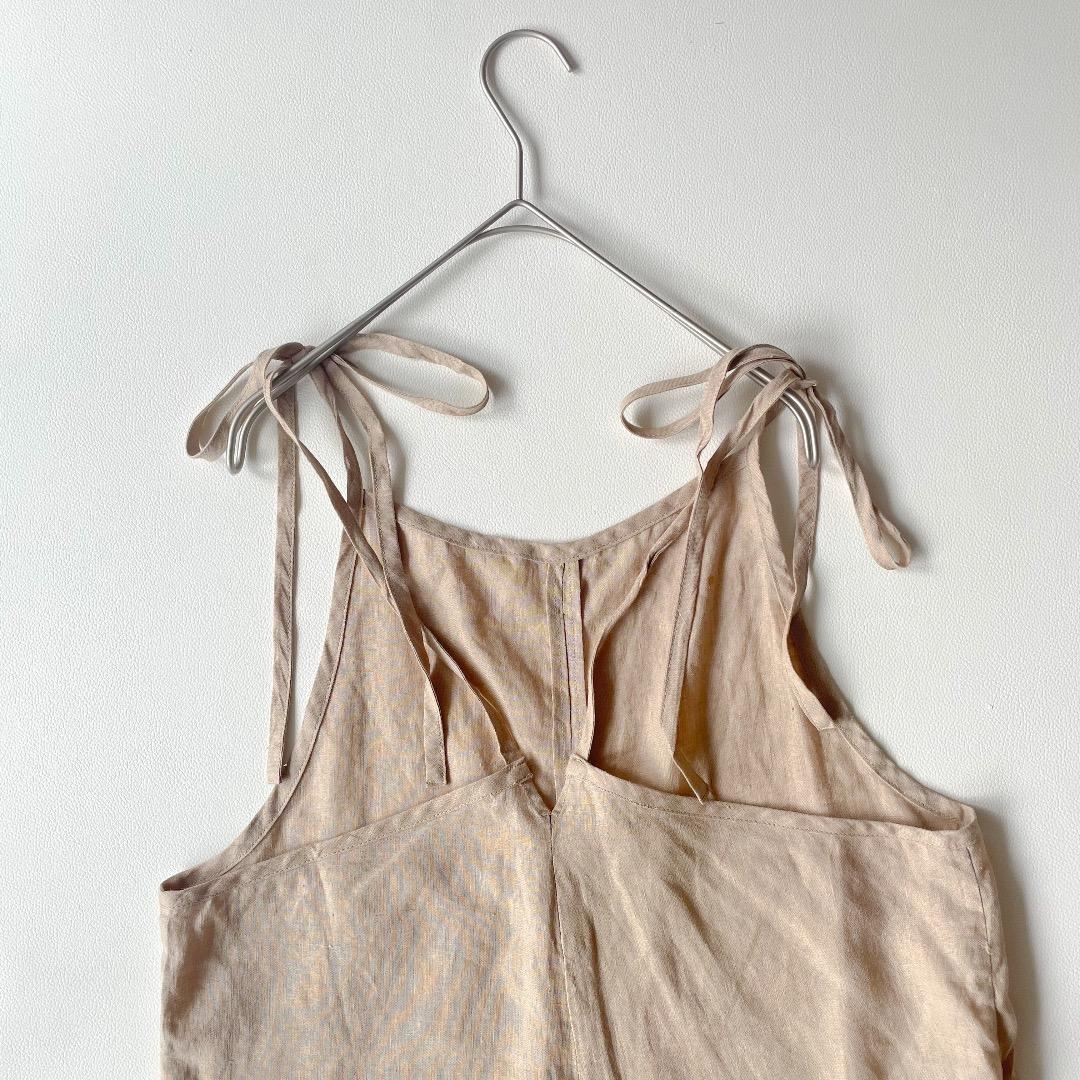 美品　TICCA　ティッカ　麻オーバーオール　リネンサロペット　オールインワン