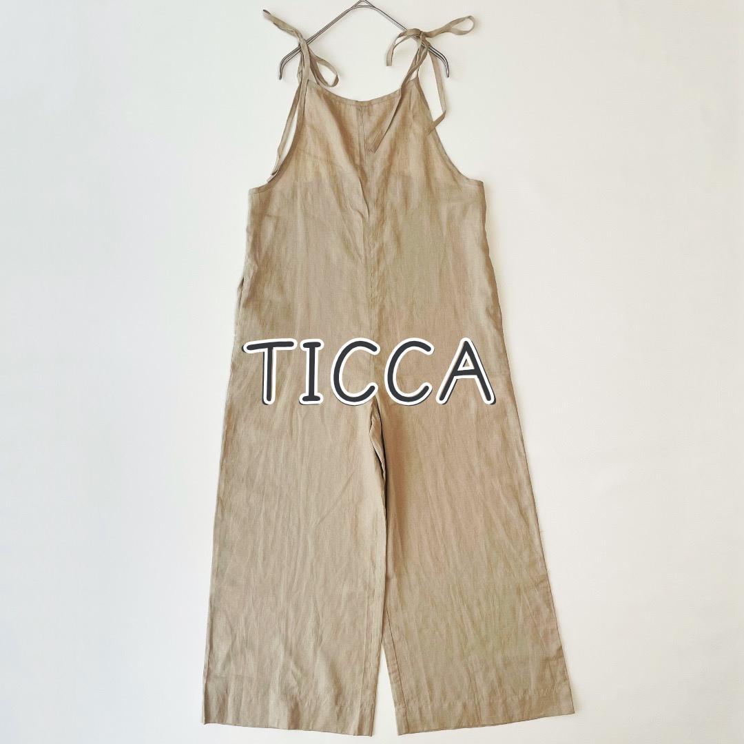 美品　TICCA　ティッカ　麻オーバーオール　リネンサロペット　オールインワン