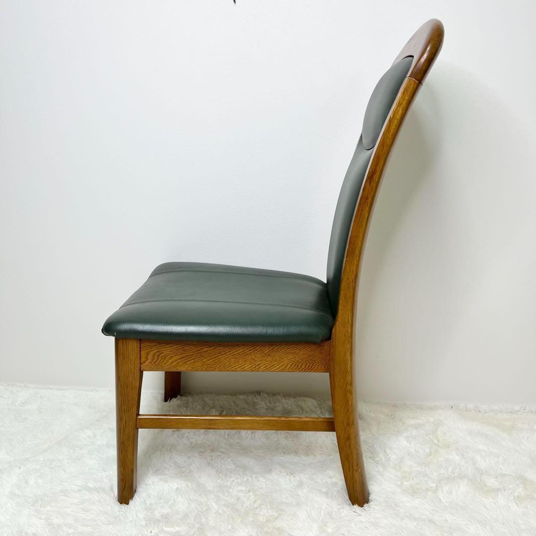 maruni マルニ木工 ダイニングチェア レザー 木製 イス グリーン　2