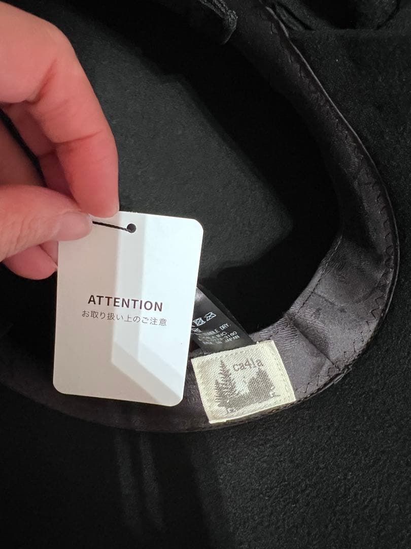 CA4LA リボン付き 黒 ウールハット フェルト 日本製