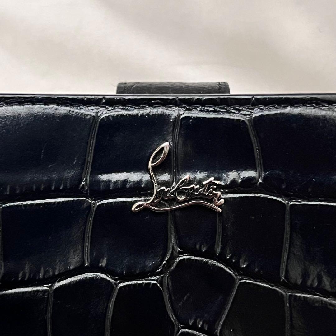 ◇箱・袋付きレア極美品◇ルブタン　パロマ　折り財布　クロコ型押し×ラバーソール