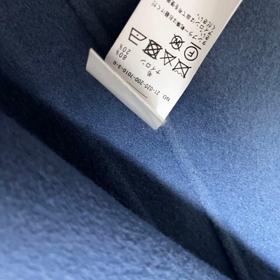 ゆいぴー　　ウールノーカラーミドル丈コート　ダブルフェイス　リバー