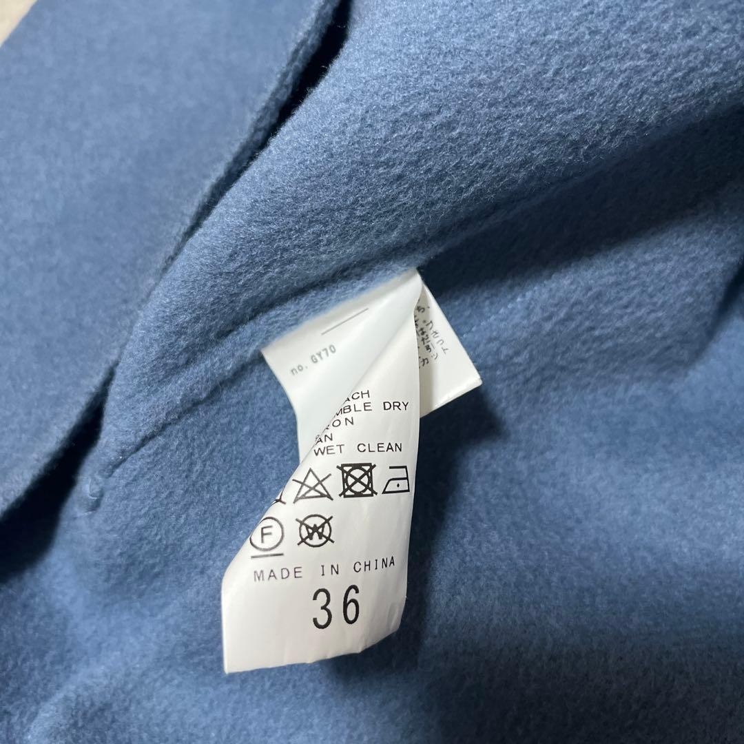 ゆいぴー　　ウールノーカラーミドル丈コート　ダブルフェイス　リバー