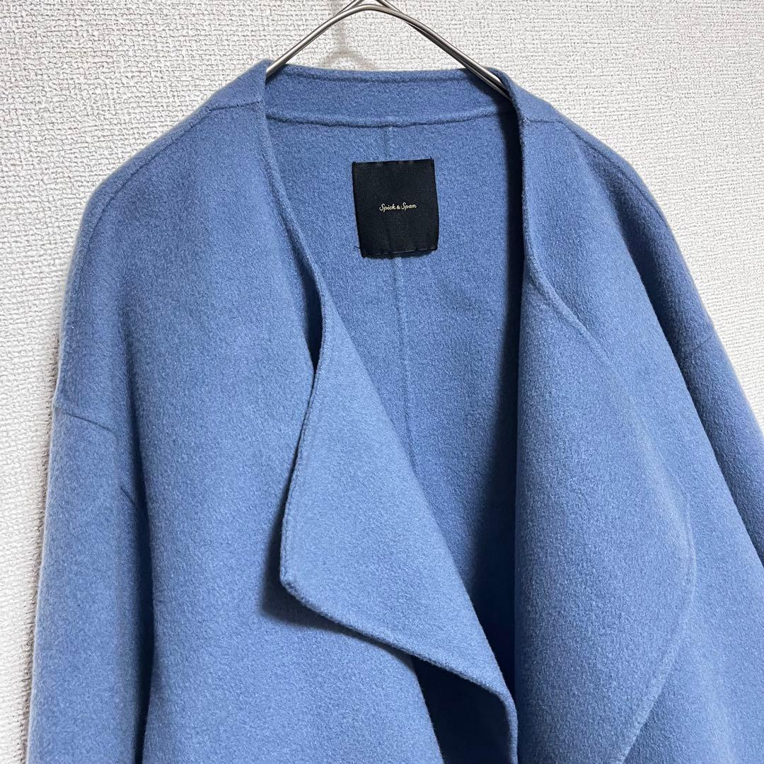 ゆいぴー　　ウールノーカラーミドル丈コート　ダブルフェイス　リバー