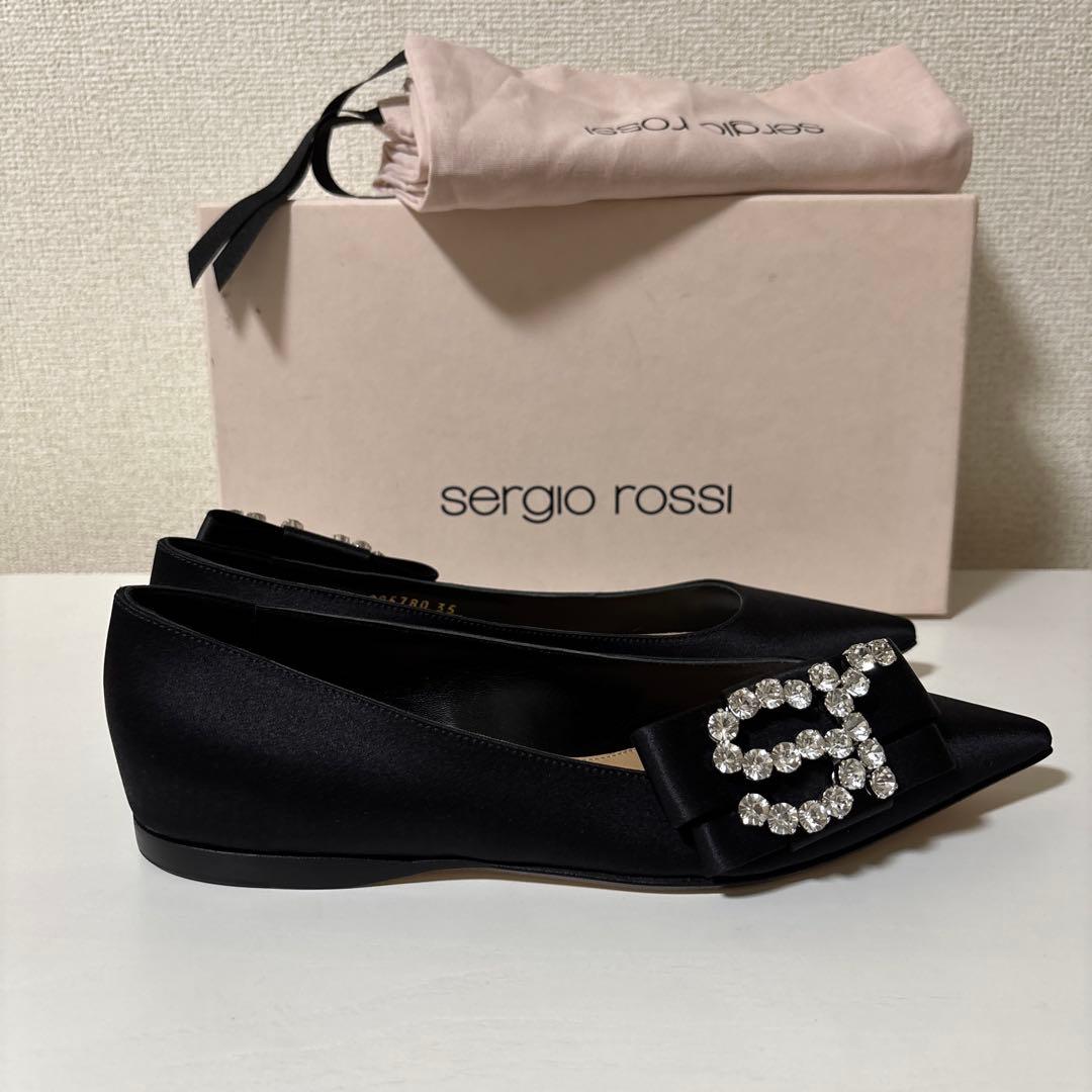 sergio rossi セルジオロッシ　ビジュー パンプス sr サテン