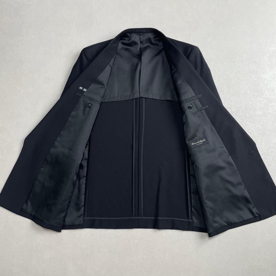 美品 90s セットアップ ブラック×ピンク ダブルスーツ 極上ウール