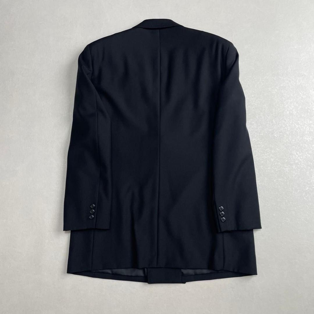 美品 90s セットアップ ブラック×ピンク ダブルスーツ 極上ウール