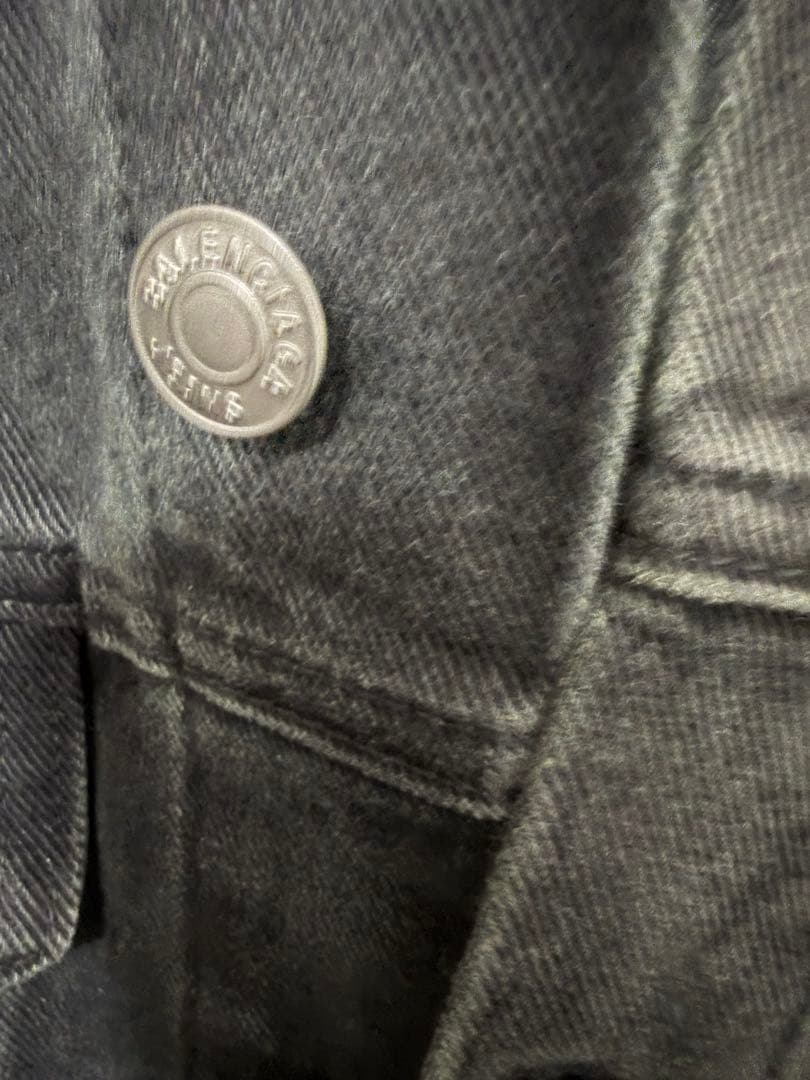 BALENCIAGA スタッズブラックデニムジャケット　サイズ2