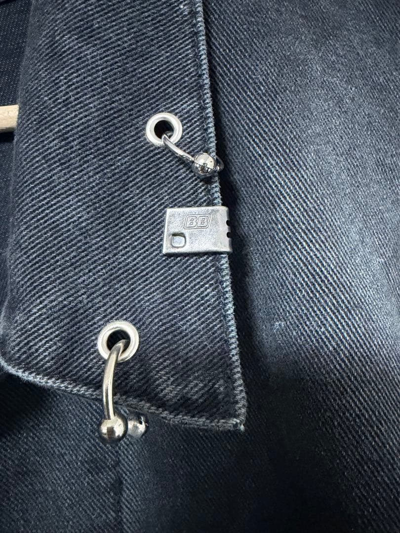 BALENCIAGA スタッズブラックデニムジャケット　サイズ2