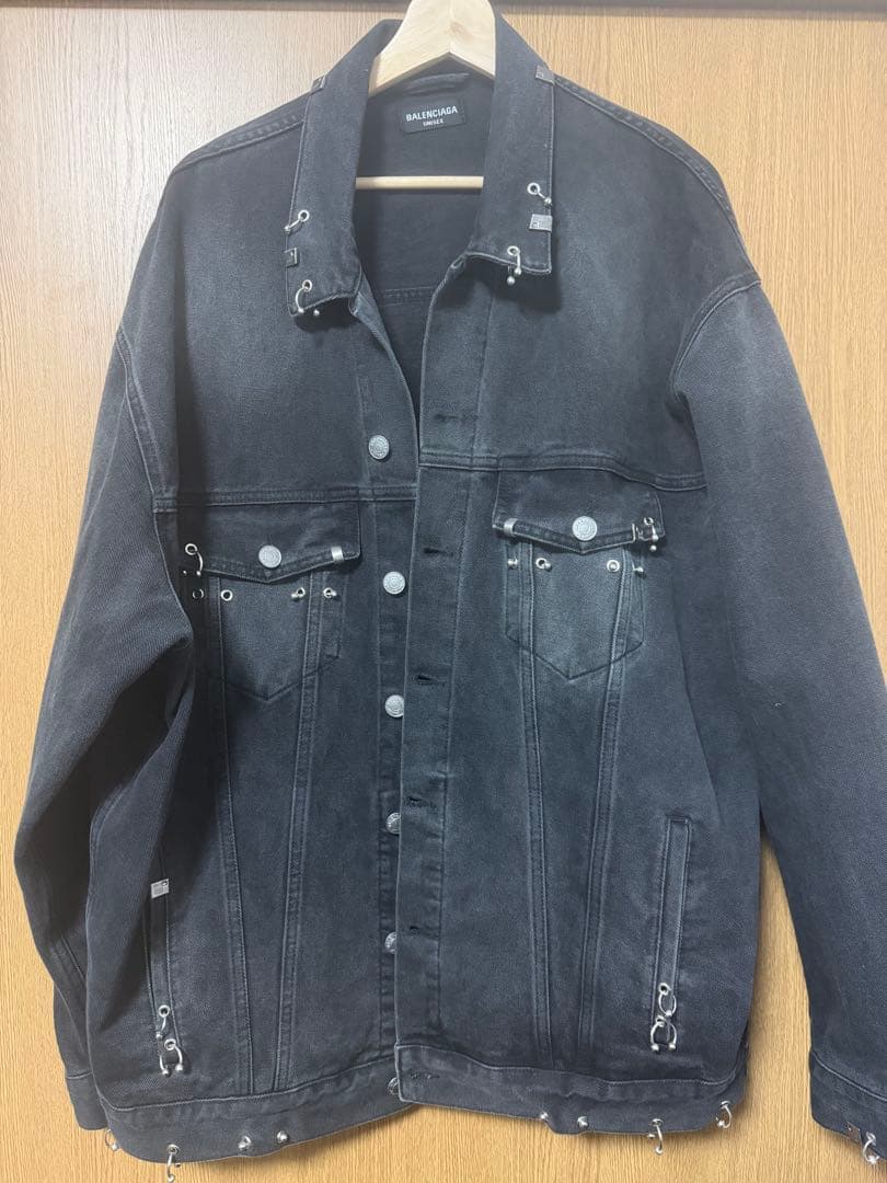 BALENCIAGA スタッズブラックデニムジャケット　サイズ2