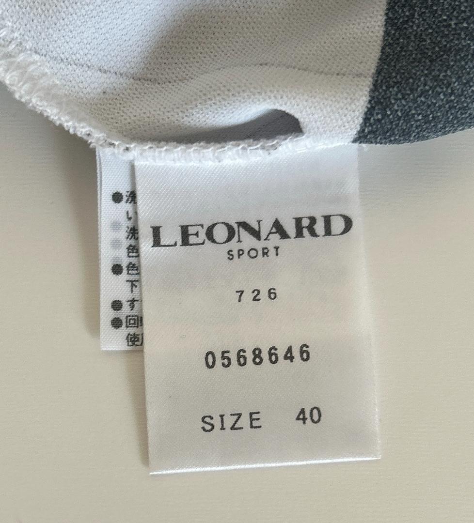 ⭐︎LEONARD⭐︎ 幾何学模様 五分袖チュニック 40（L）