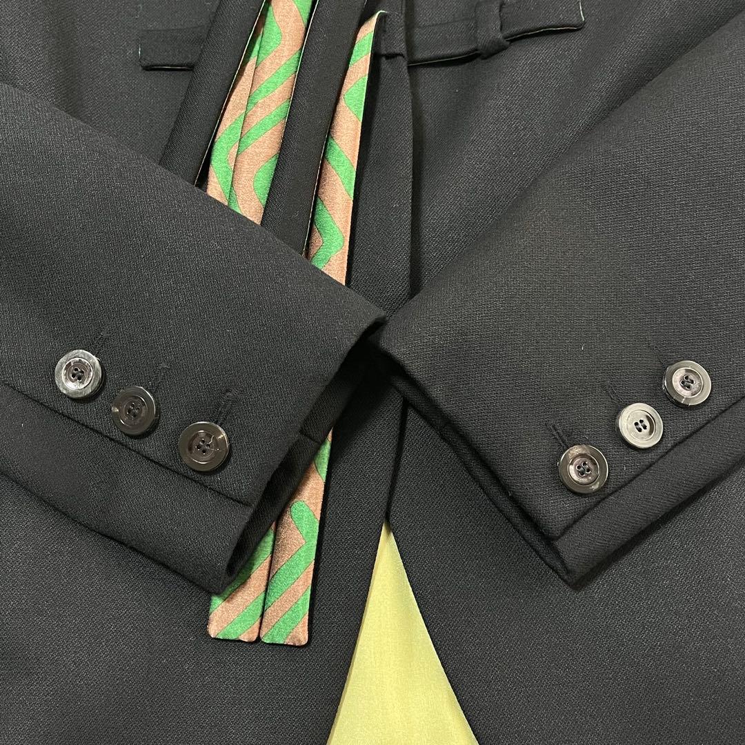 フランス製 クリスチャンラクロワ テーラードジャケット ウール 裏地シルク 黒