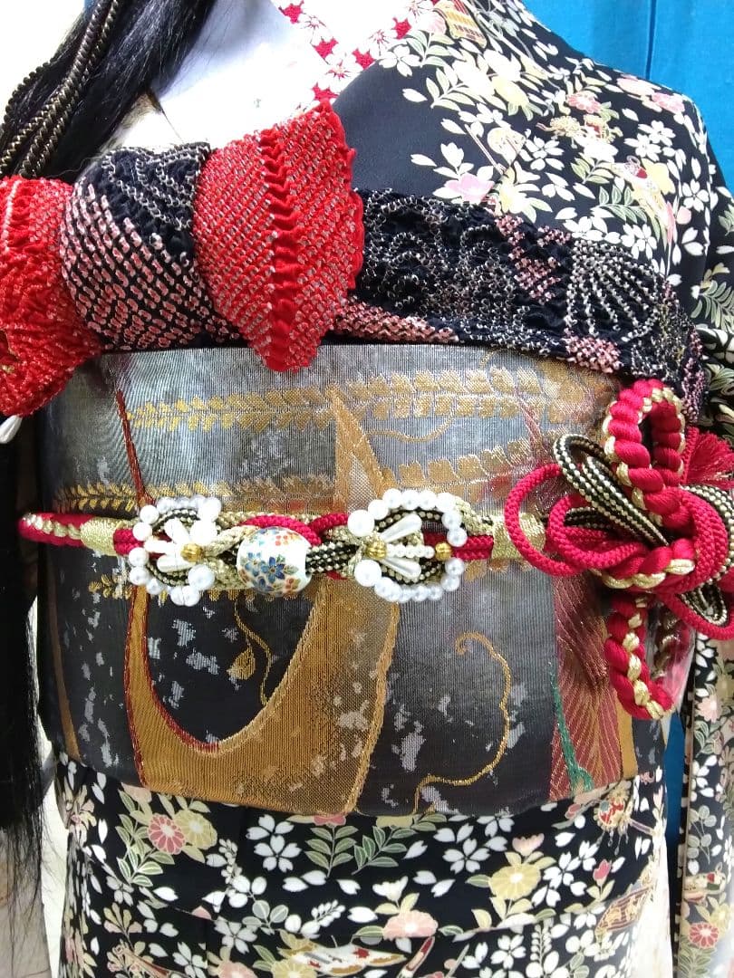 振袖フルセット、正絹振袖、友禅染、成人式、重ね衿、帯揚げ帯締め、西陣袋帯、長襦袢