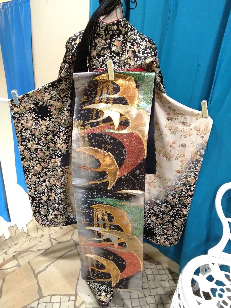 振袖フルセット、正絹振袖、友禅染、成人式、重ね衿、帯揚げ帯締め、西陣袋帯、長襦袢